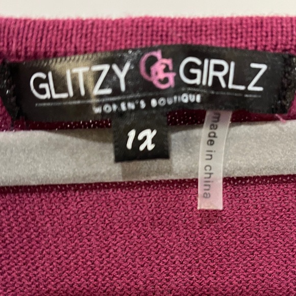 Glitzy Girlz 1X Long Sleeve Super Soft Blouse - Picture 3 of 3